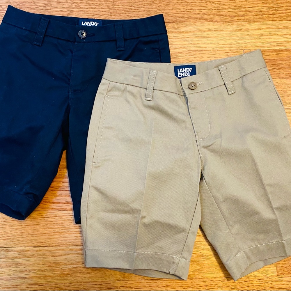 Girls Lands End School Uniform Shorts Size 8 Slim
